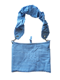 SCRUNCH BAG // sky blue gingham