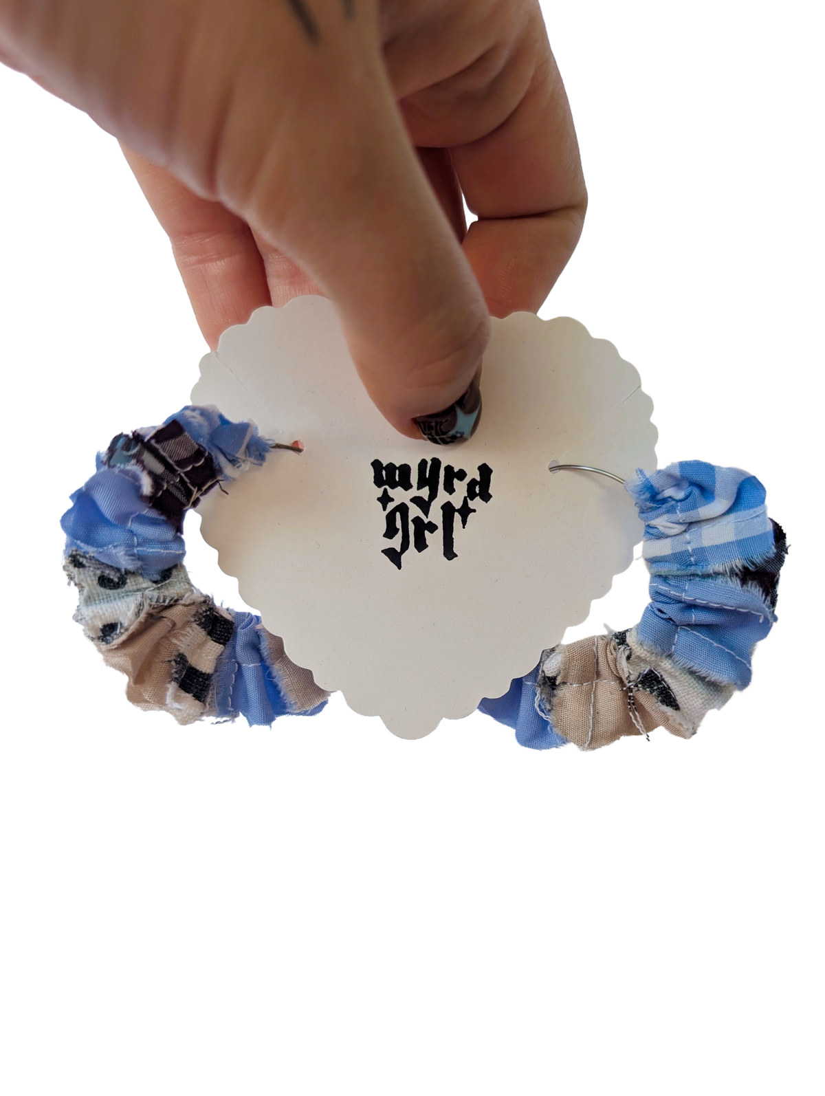 WYRD GRL EARRINGS // blue scrunch hoops