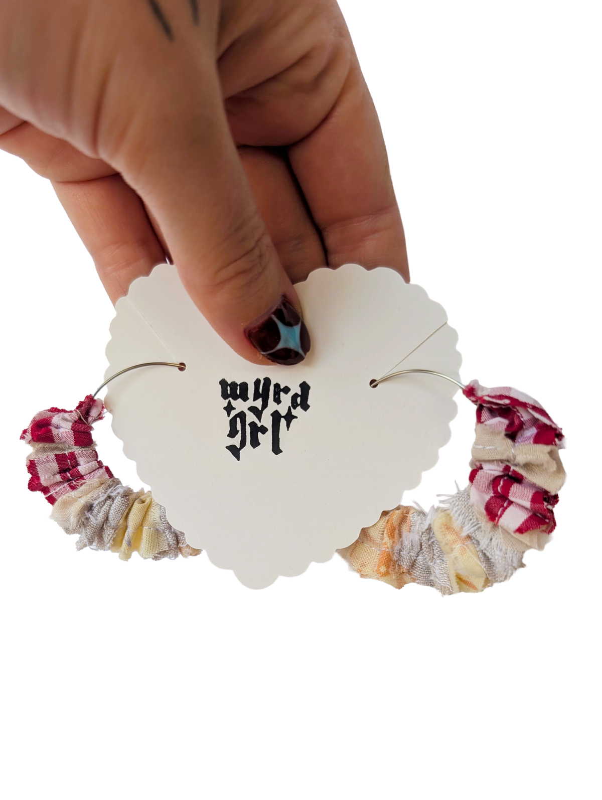 WYRD GRL EARRINGS // red scrunch hoops