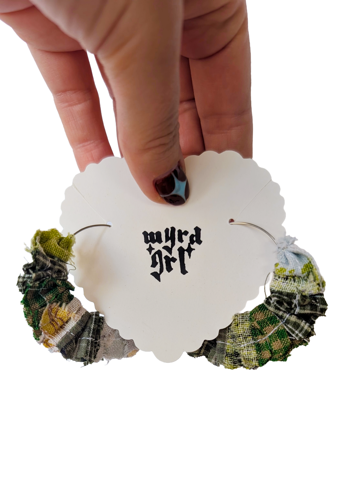 WYRD GRL EARRINGS // green scrunch hoops